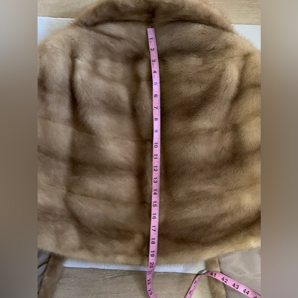 Vintage Mink  fur Shawl jacket vest size M Tan - Picture 14 of 14